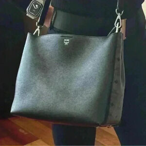 MCM Sarah Leather and Visetos Canvas Hobo/Crossbody - EUC